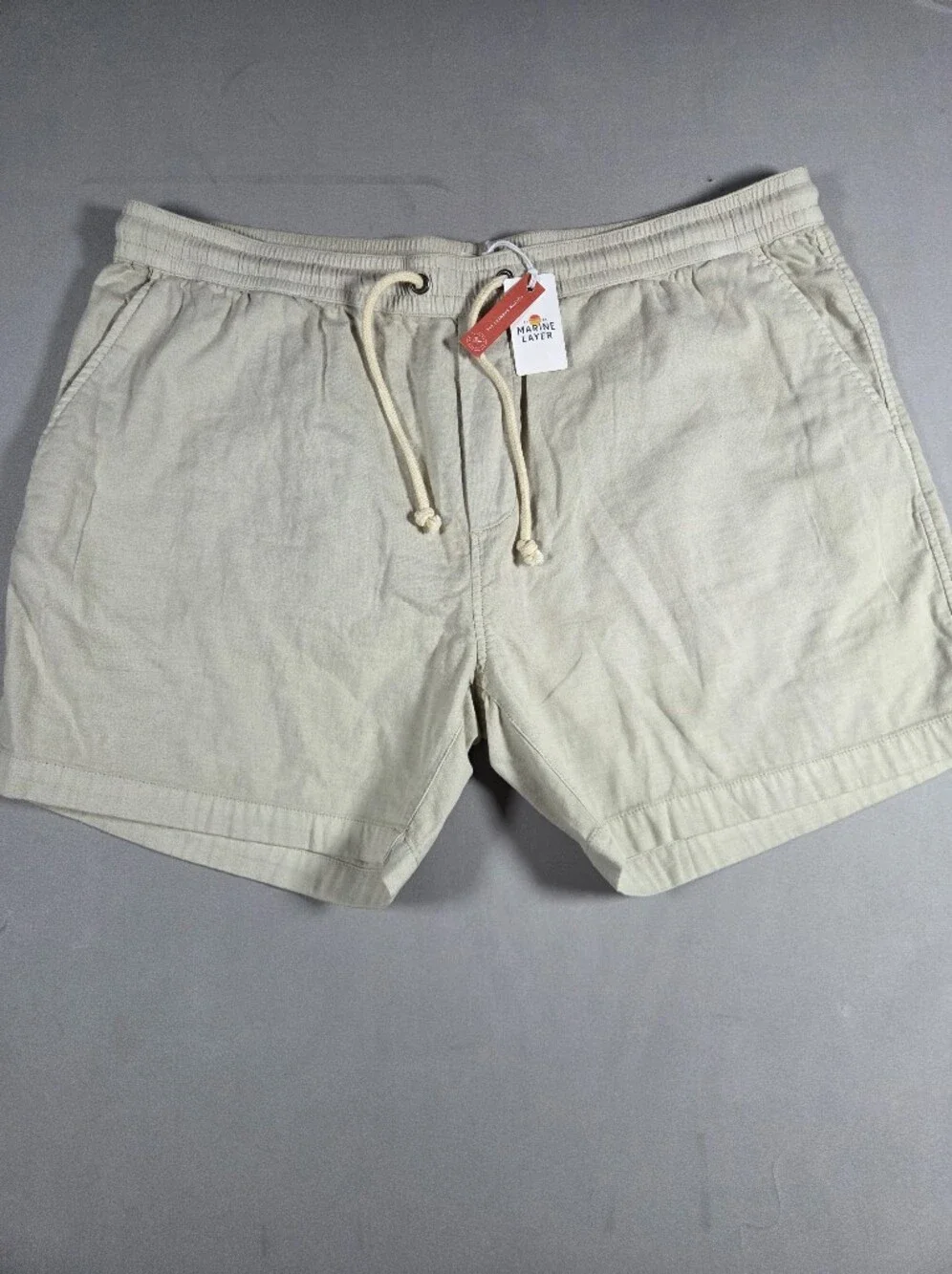 Marine Layer Men’s Off-White Drawstring Hybrid Shorts XXL